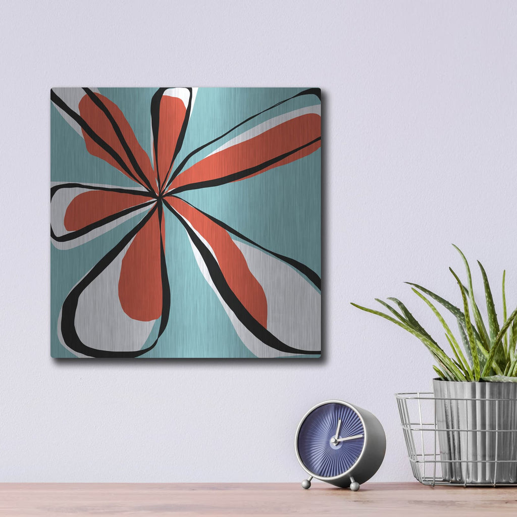 'Oh So Pretty Aqua' by Jan Weiss – Metal Wall Art, 12x12 room view