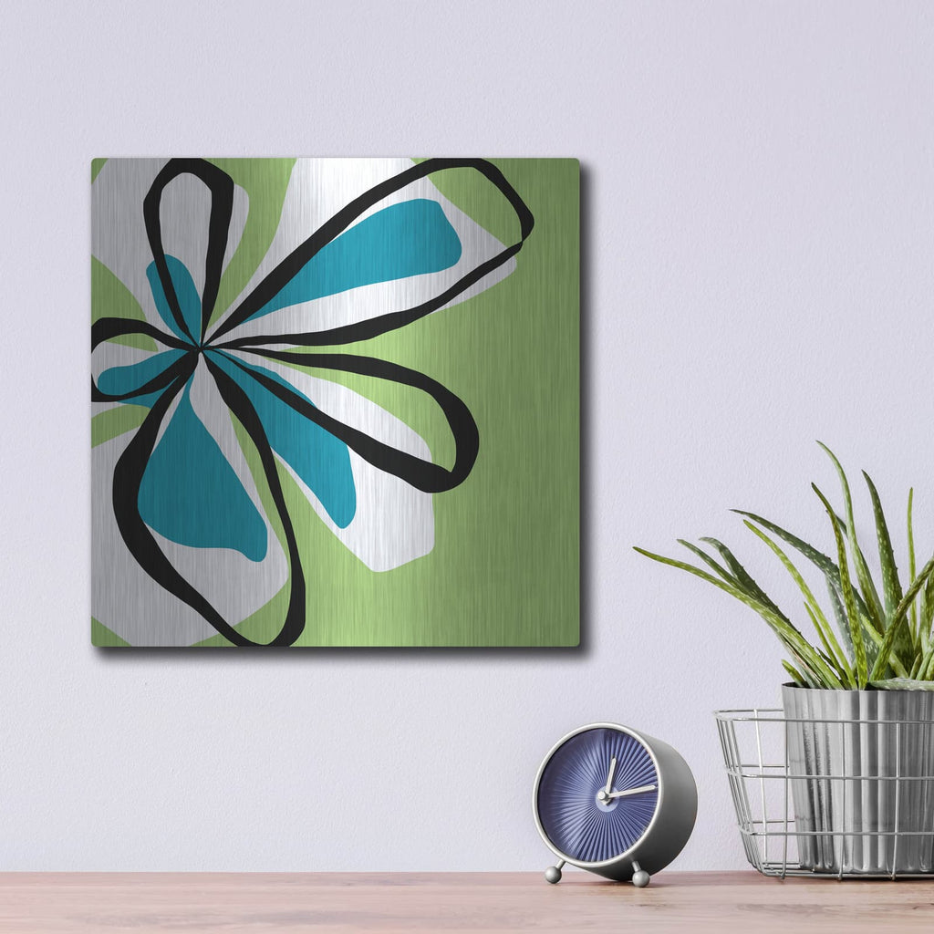 'Oh So Pretty Green' by Jan Weiss – Metal Wall Art, 12x12 room view