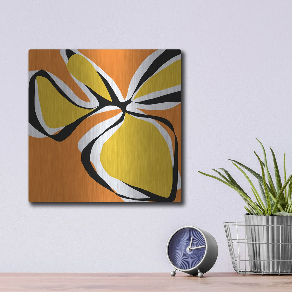 'Oh So Pretty Yellow' by Jan Weiss – Metal Wall Art, 12x12 room view