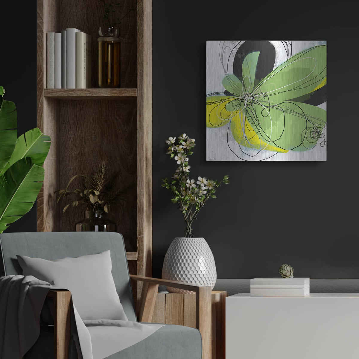 'Joyful Soul 1' by Jan Weiss – Metal Wall Art, 24x24 room view