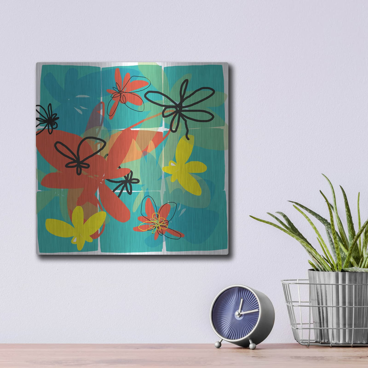 'Pop Goes Space One' by Jan Weiss – Metal Wall Art, 12x12 room view