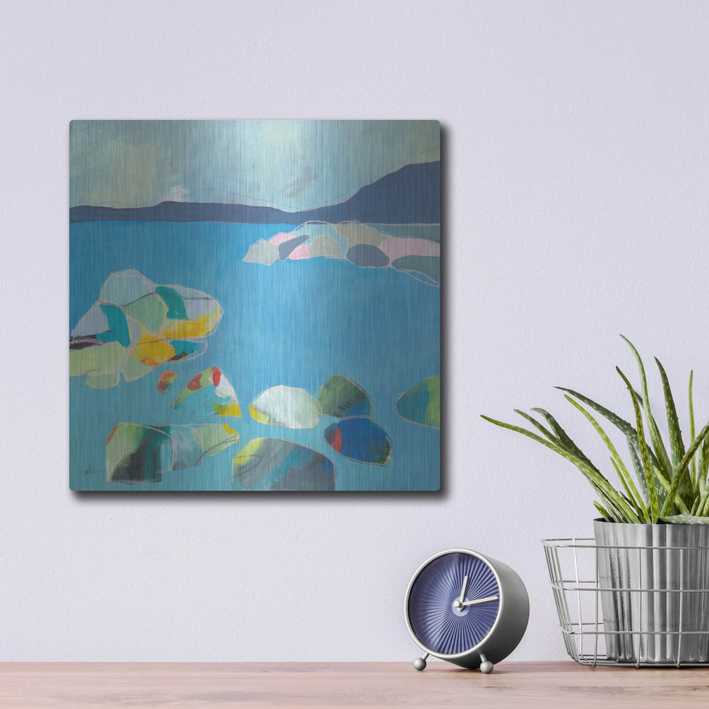 'Sand Harbor Lake Tahoe 4' by Jan Weiss – Metal Wall Art, 12x12 room view