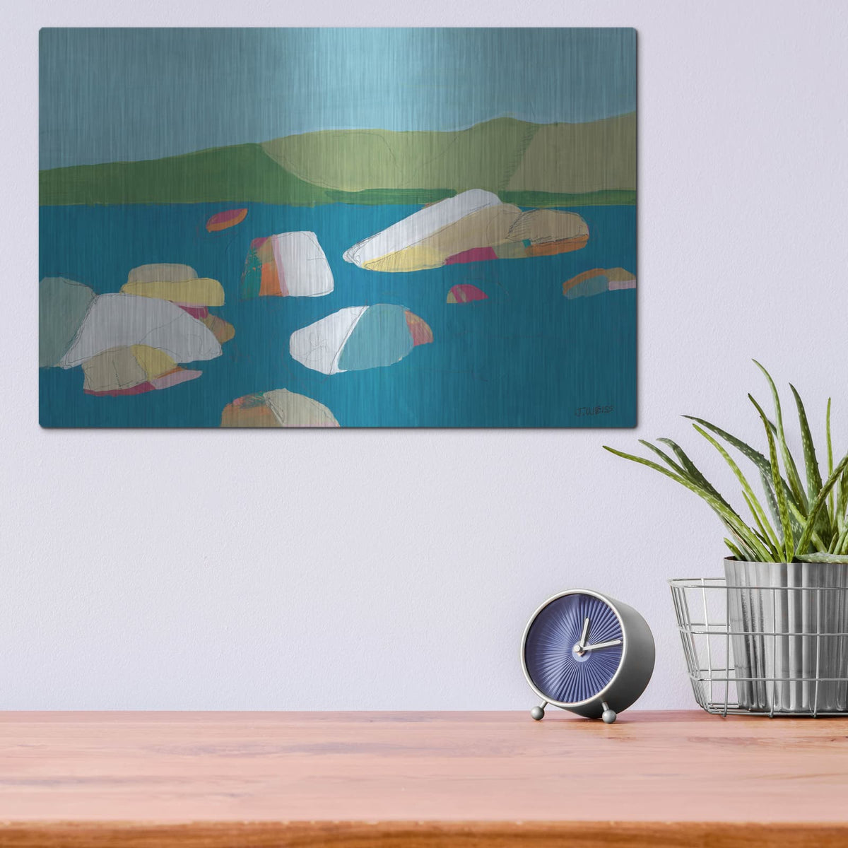 'Sand Harbor No. 2' by Jan Weiss – Metal Wall Art, 16x12 room view