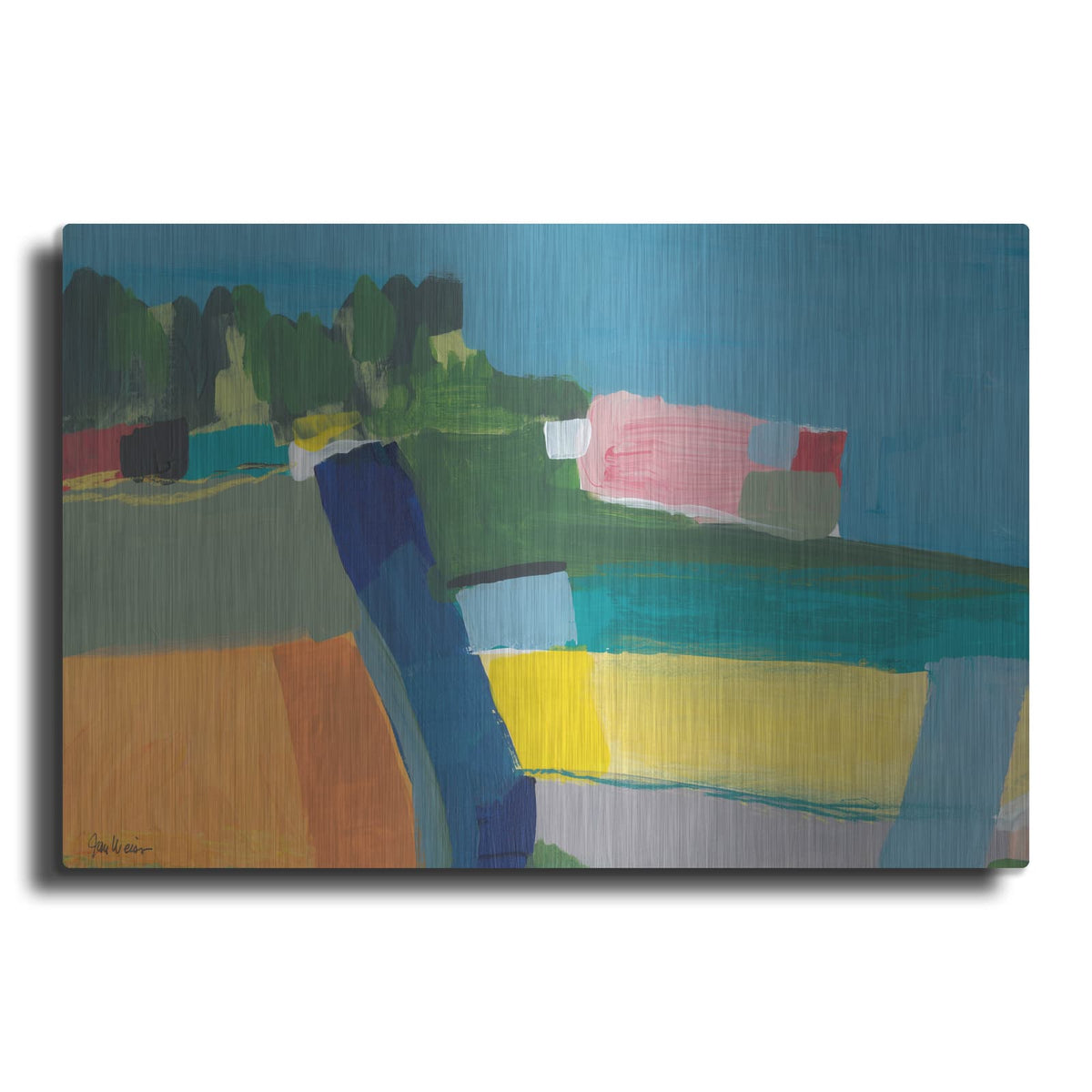 'Small Town On A Hill No. 2' by Jan Weiss – Metal Wall Art
