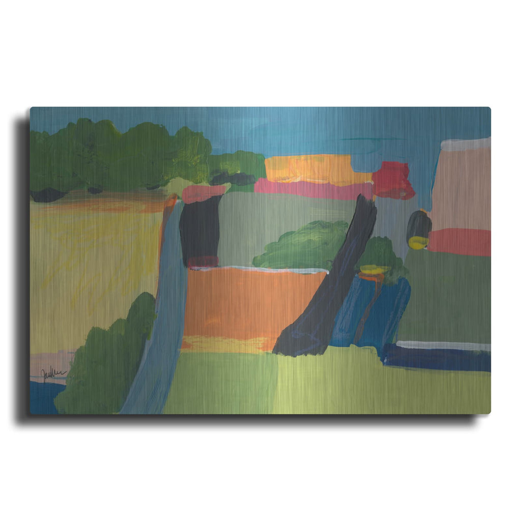 'Small Town On A Hill No. 1' by Jan Weiss – Metal Wall Art