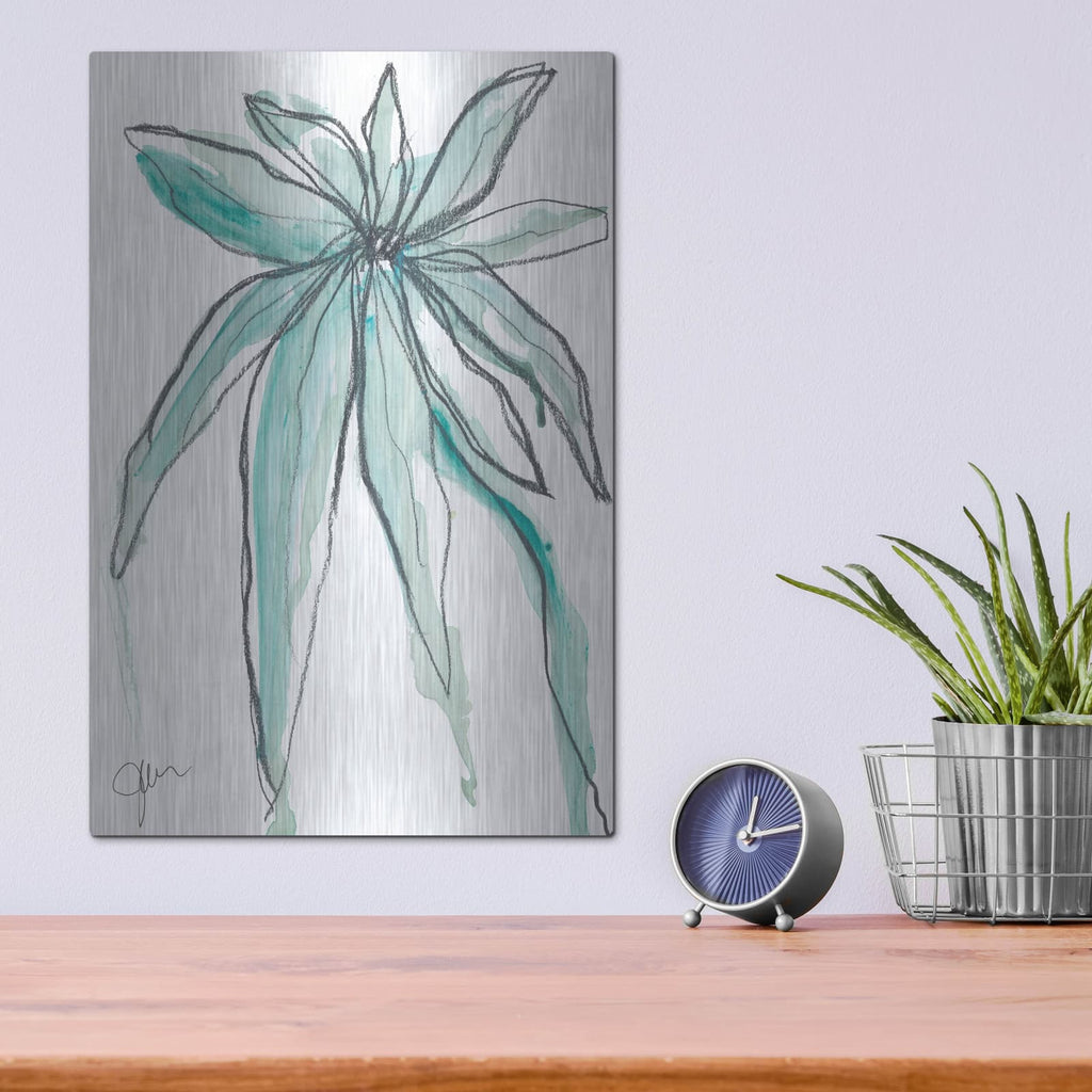 'Teal In Nature' by Jan Weiss – Metal Wall Art, 12x16 room view
