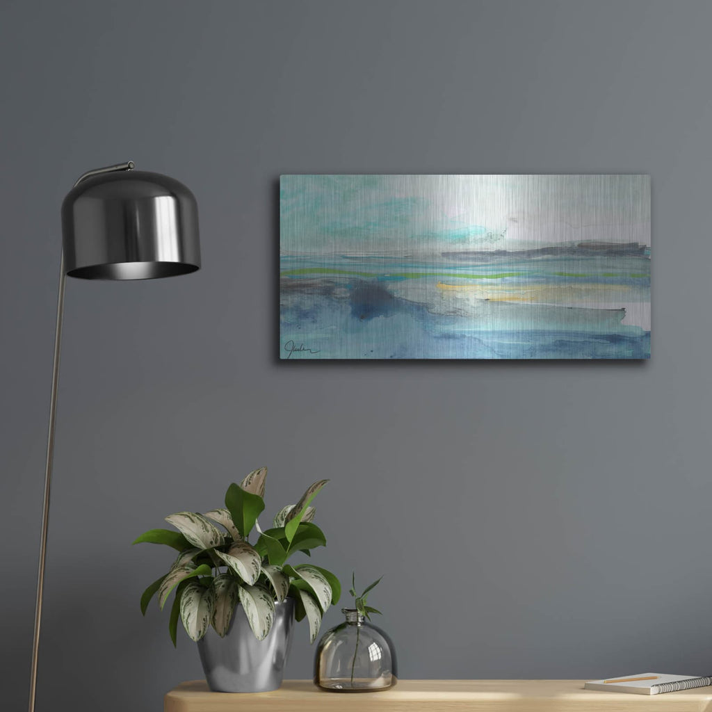 'Tempestuous Sea' by Jan Weiss – Metal Wall Art, 24x12 room view