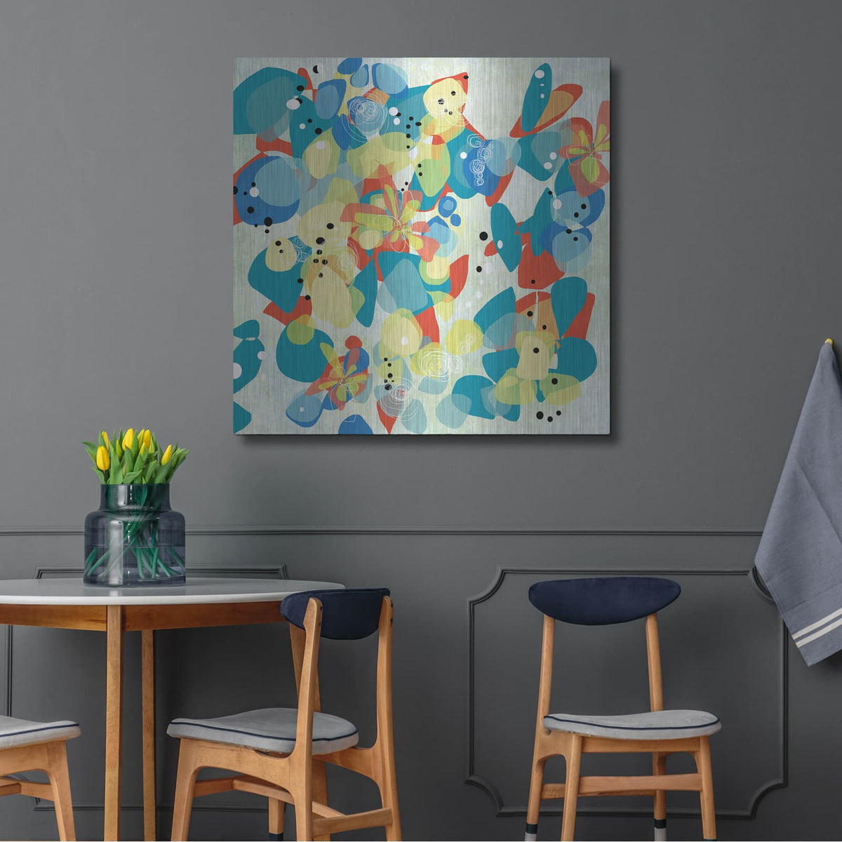 'Falling On Water 2' by Jan Weiss – Metal Wall Art, 36x36 room view