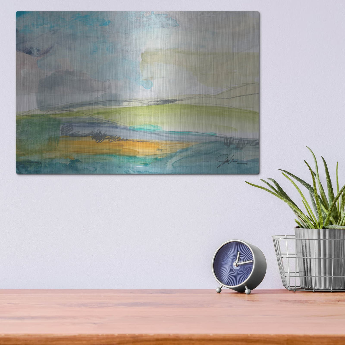 'Earth Divided' by Jan Weiss – Metal Wall Art, 16x12 room view