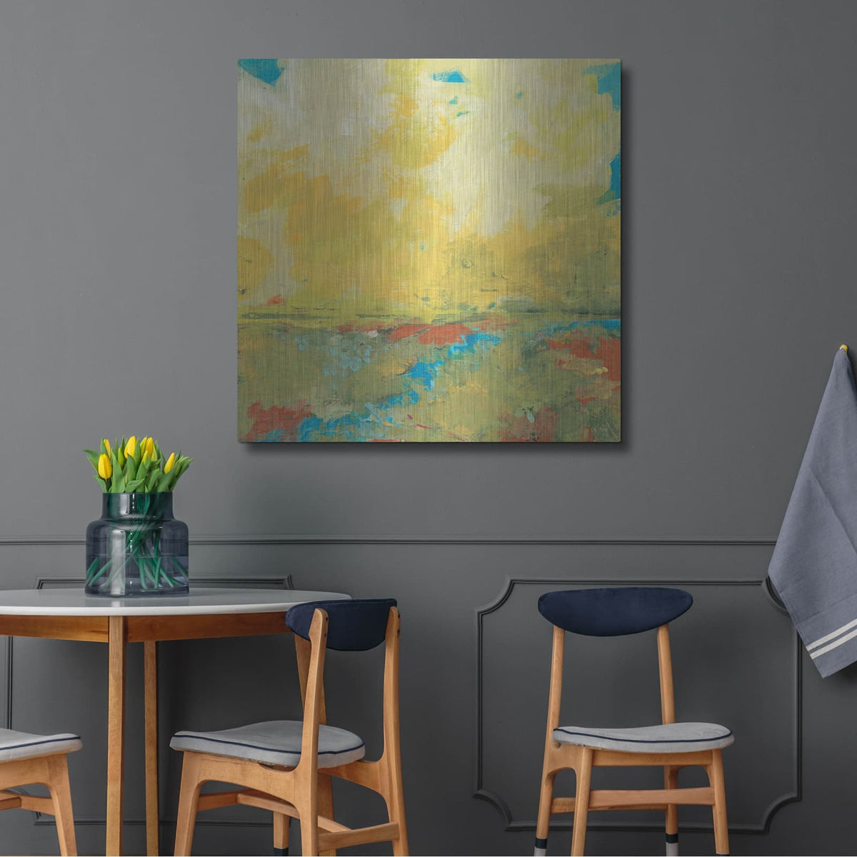 'Earth And Sky' by Jan Weiss – Metal Wall Art, 36x36 room view