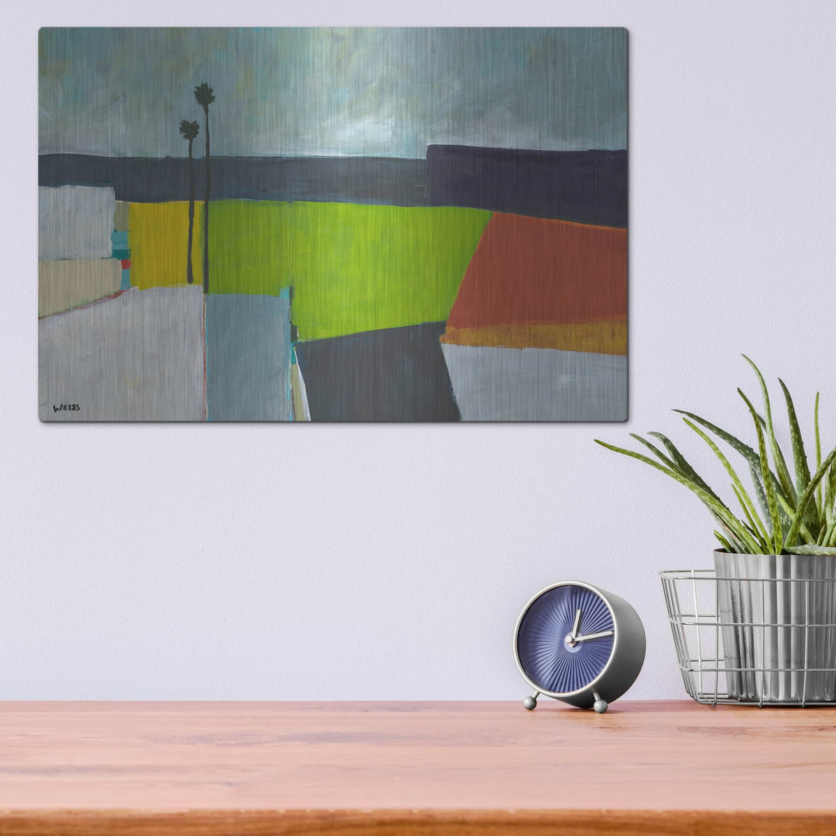 'Composed Earth' by Jan Weiss – Metal Wall Art, 16x12 room view