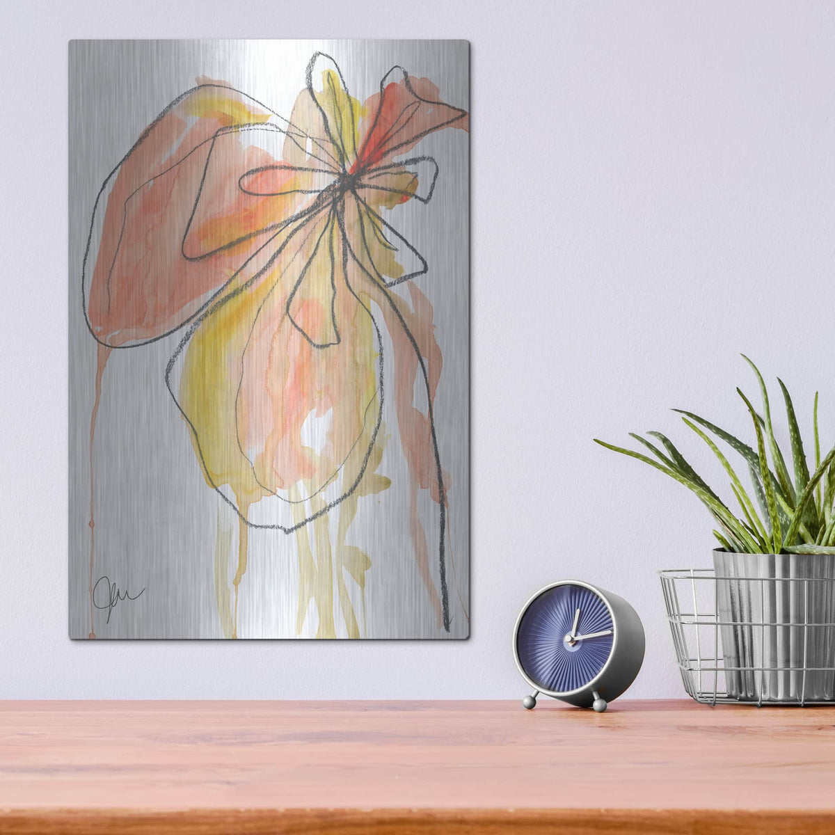 'Coral In Nature' by Jan Weiss – Metal Wall Art, 12x16 room view