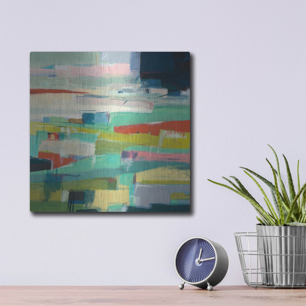 'Color Field No. 6' by Jan Weiss – Metal Wall Art, 12x12 room view
