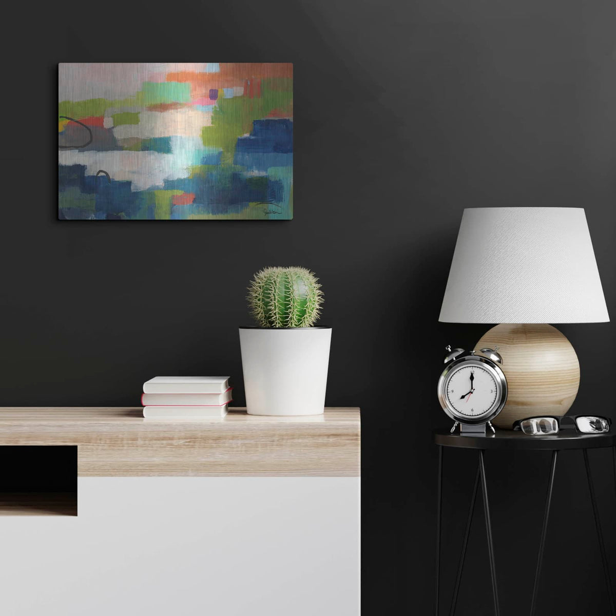 'Color Field No. 7' by Jan Weiss – Metal Wall Art, 24x16 room view