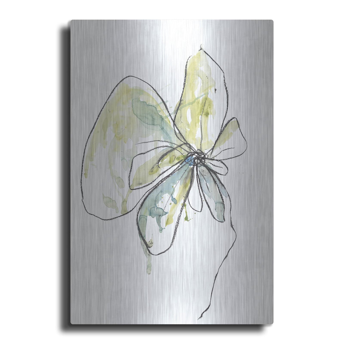 'Citron Modern Botanical' by Jan Weiss – Metal Wall Art