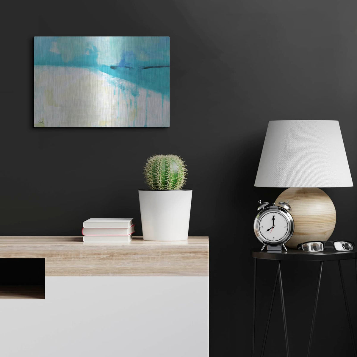 'Coastal Blues 1' by Jan Weiss – Metal Wall Art, 24x16 room view