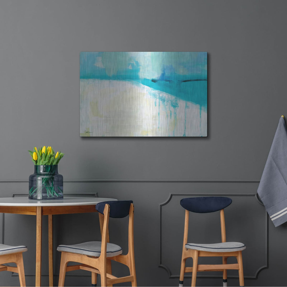 'Coastal Blues 1' by Jan Weiss – Metal Wall Art, 36x24 room view