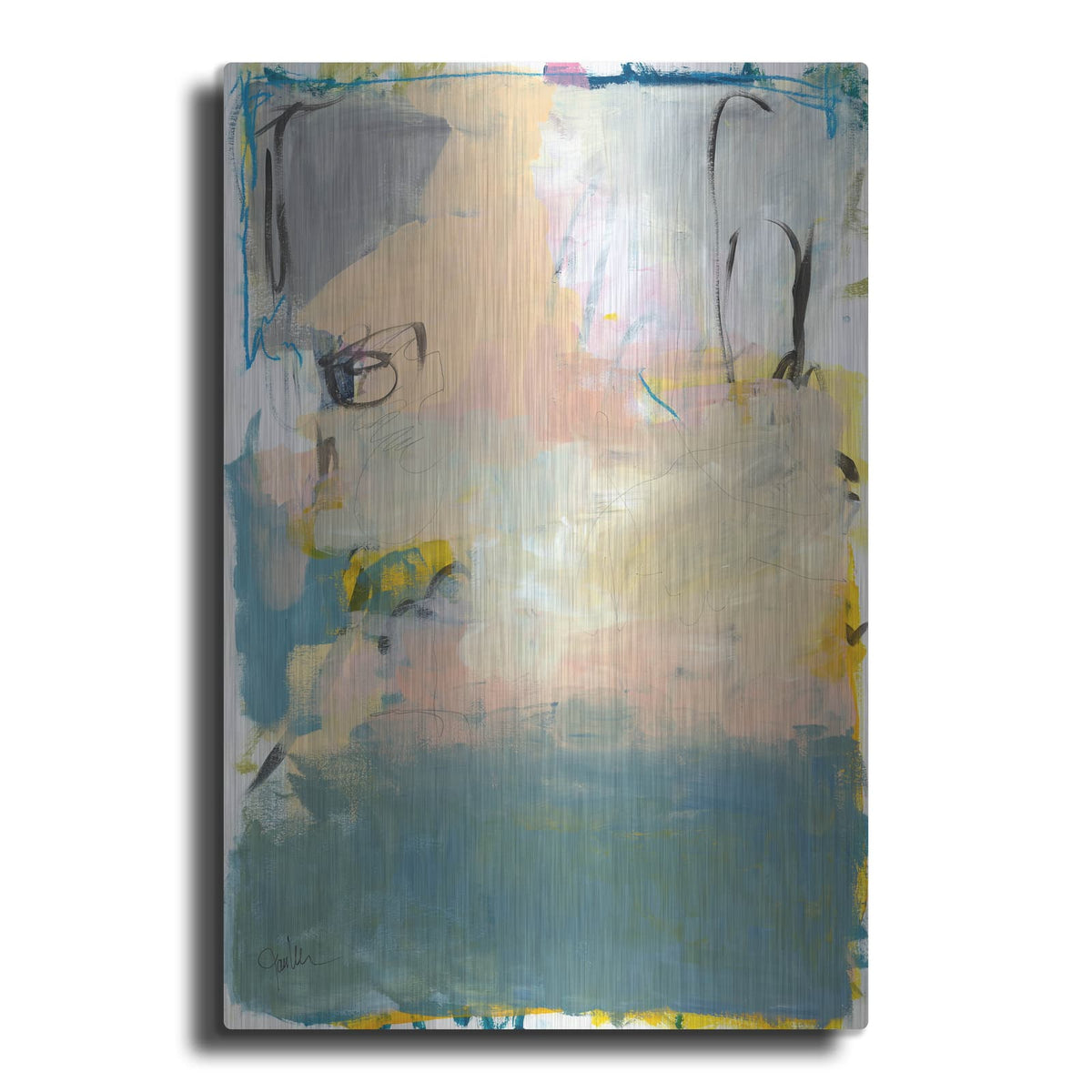 'Blue Fade No. 1' by Jan Weiss – Metal Wall Art
