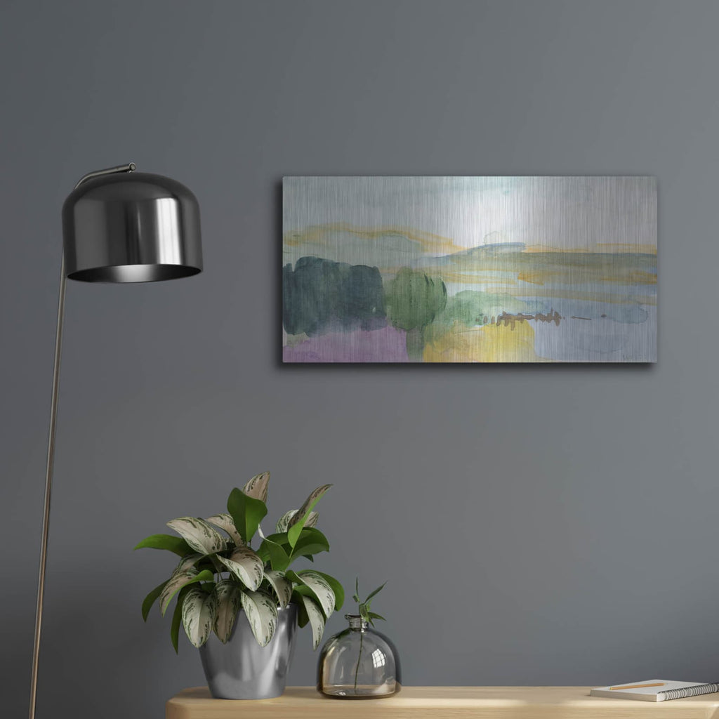 'Be Still' by Jan Weiss – Metal Wall Art, 24x12 room view