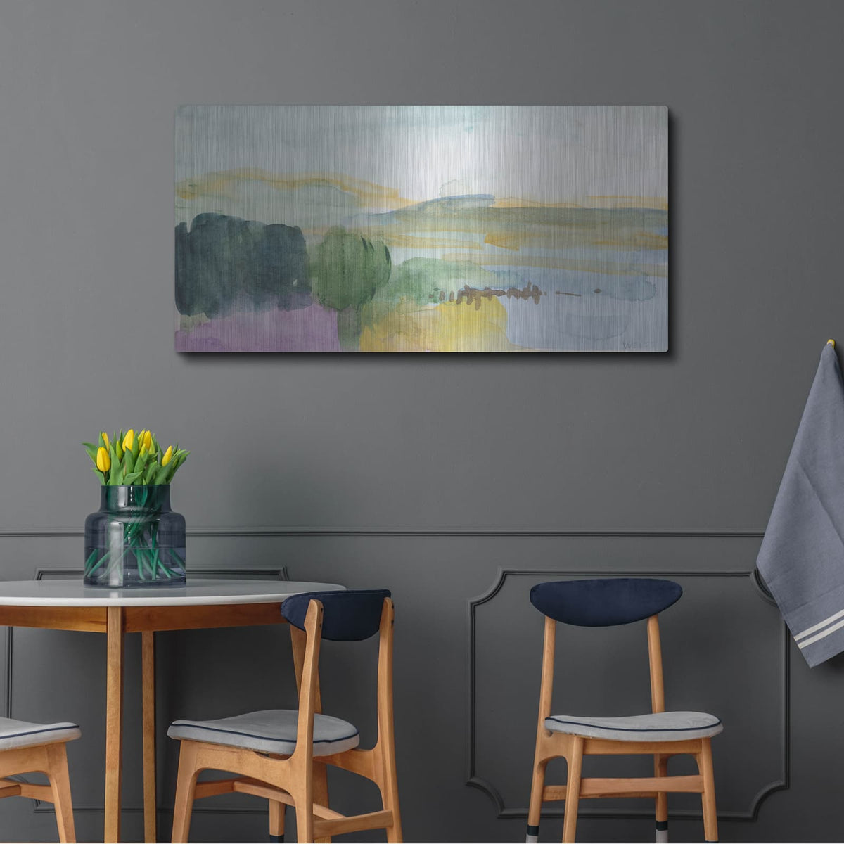 'Be Still' by Jan Weiss – Metal Wall Art, 48x24 room view