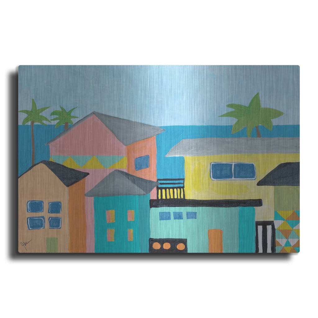 'Beachfront Property 1' by Jan Weiss – Metal Wall Art