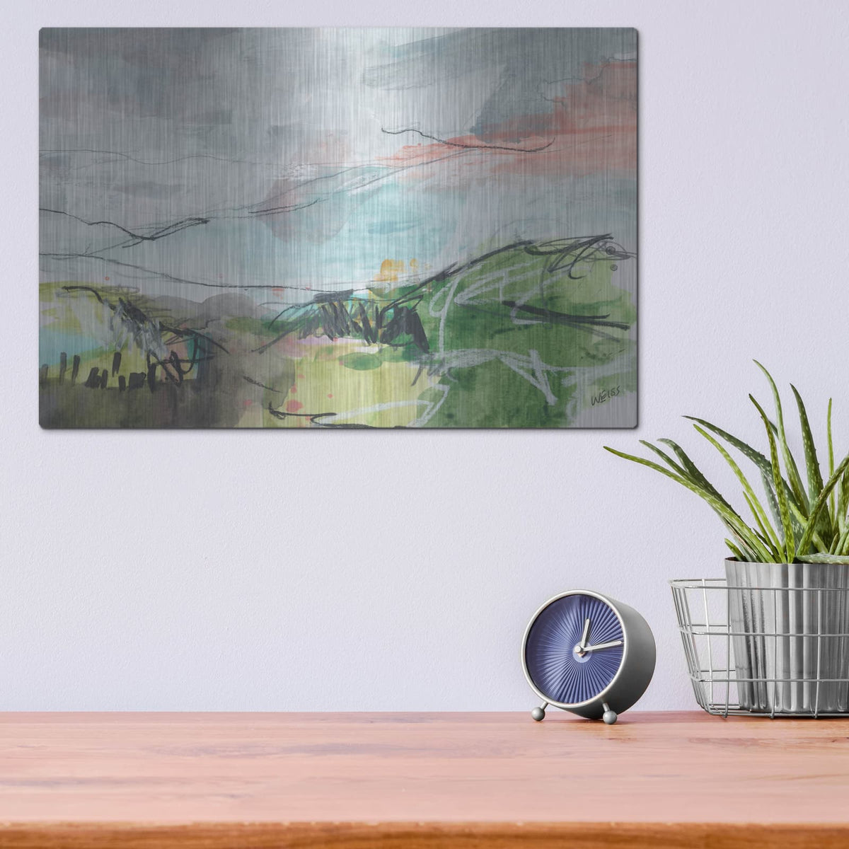 'Ancient Dramatist' by Jan Weiss – Metal Wall Art, 16x12 room view