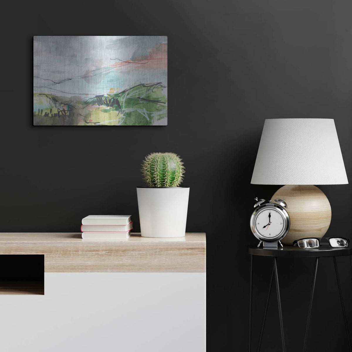 'Ancient Dramatist' by Jan Weiss – Metal Wall Art, 24x16 room view