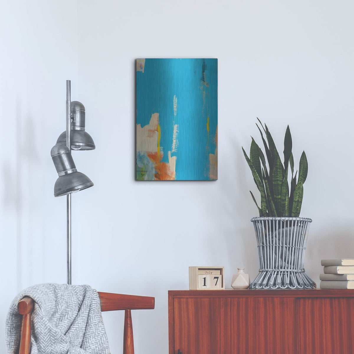 'Aqua Tide' by Jan Weiss – Metal Wall Art, 16x24 room view