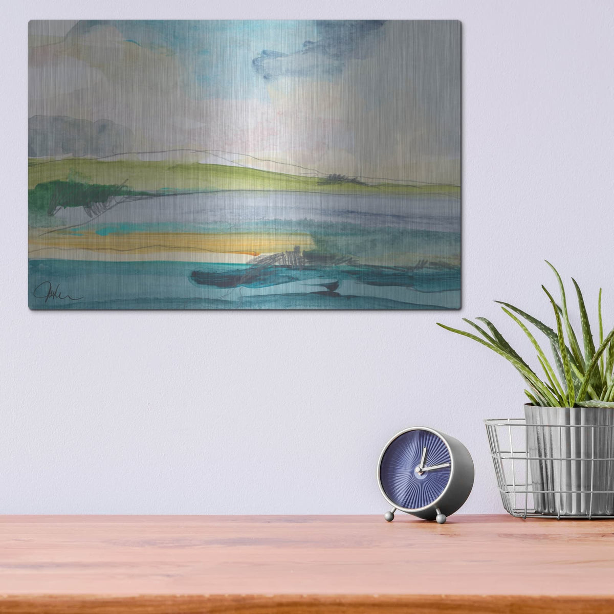 'Amid The Jewels' by Jan Weiss – Metal Wall Art, 16x12 room view