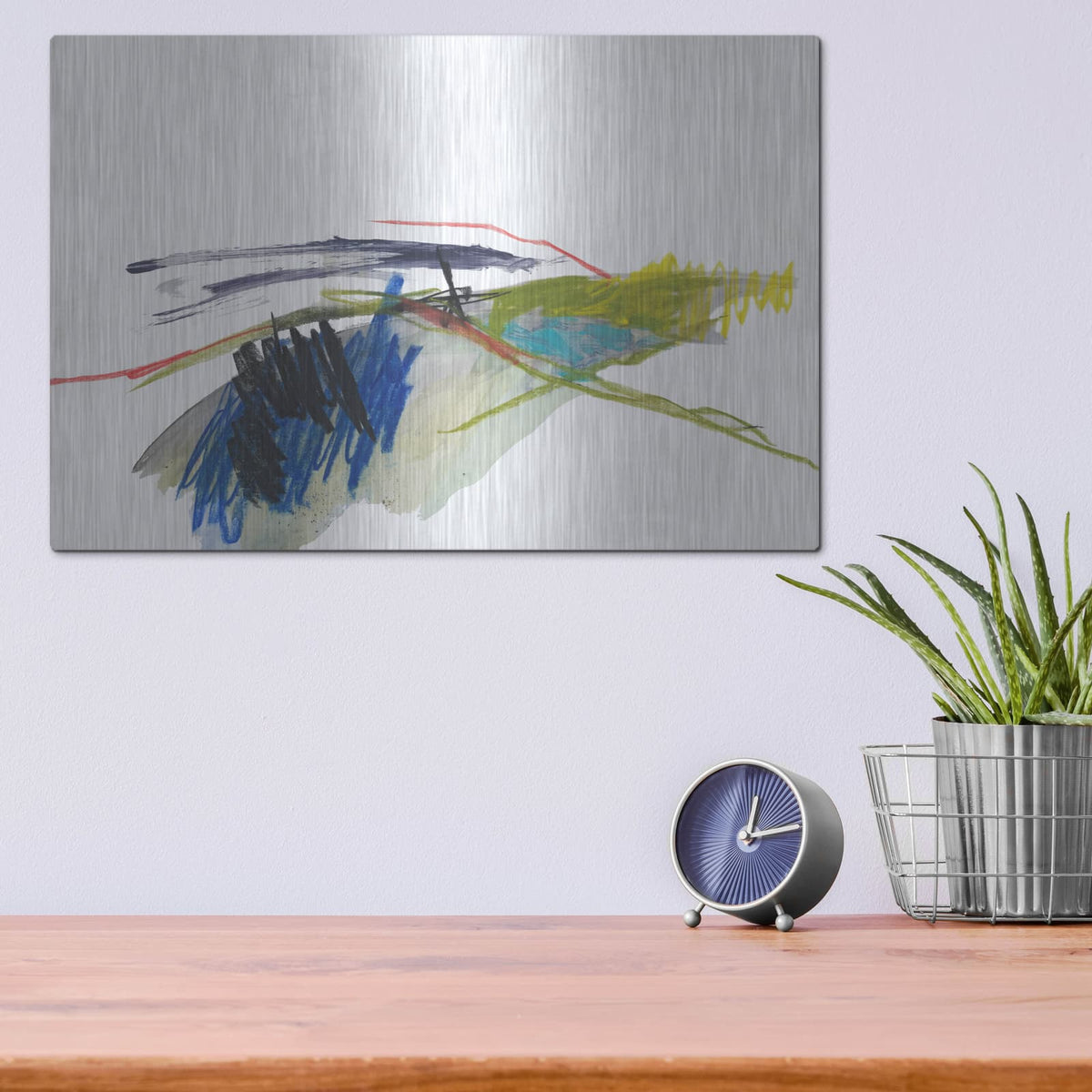 'Abstract Landscape No. 8' by Jan Weiss – Metal Wall Art, 16x12 room view