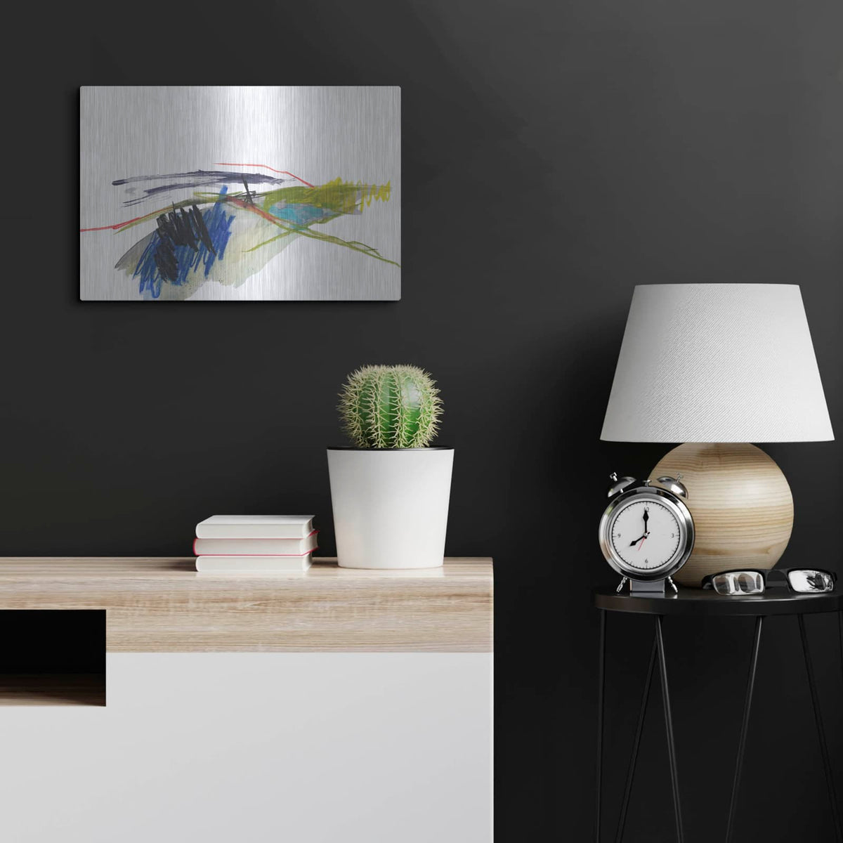 'Abstract Landscape No. 8' by Jan Weiss – Metal Wall Art, 24x16 room view