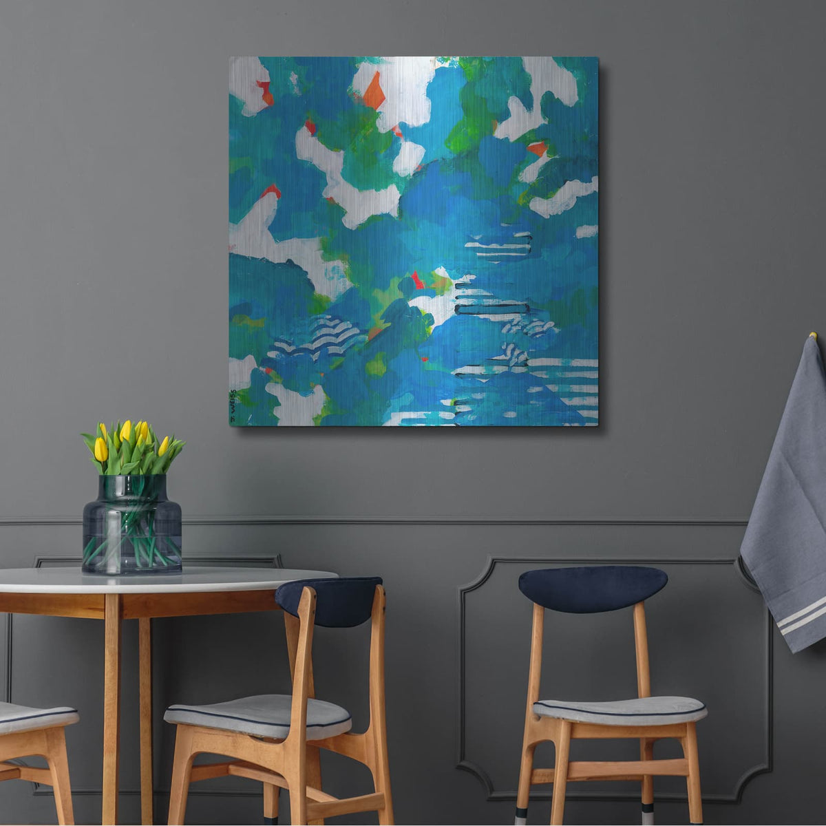 'Adriatic' by Jan Weiss – Metal Wall Art, 36x36 room view