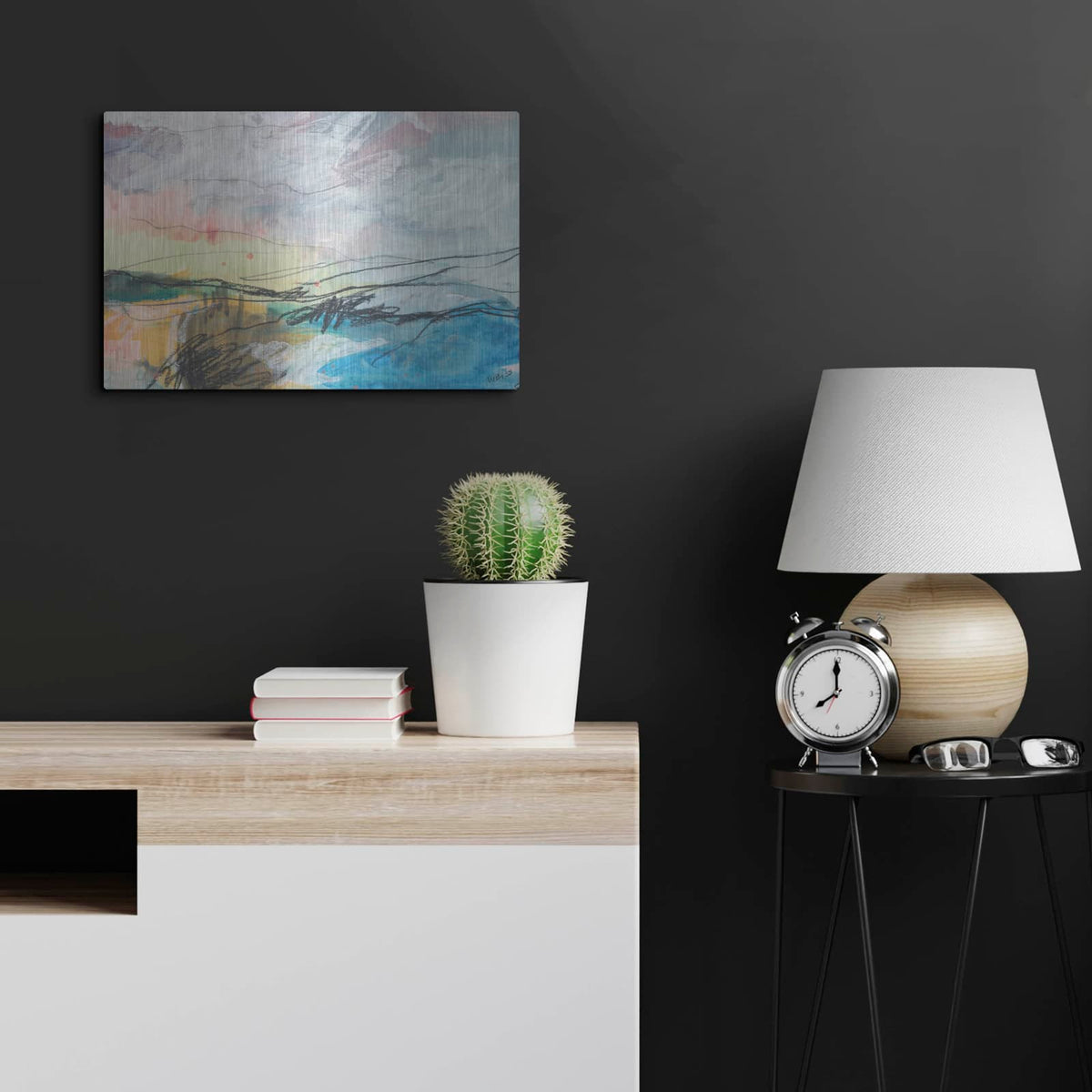 'All The Night Tide' by Jan Weiss – Metal Wall Art, 24x16 room view