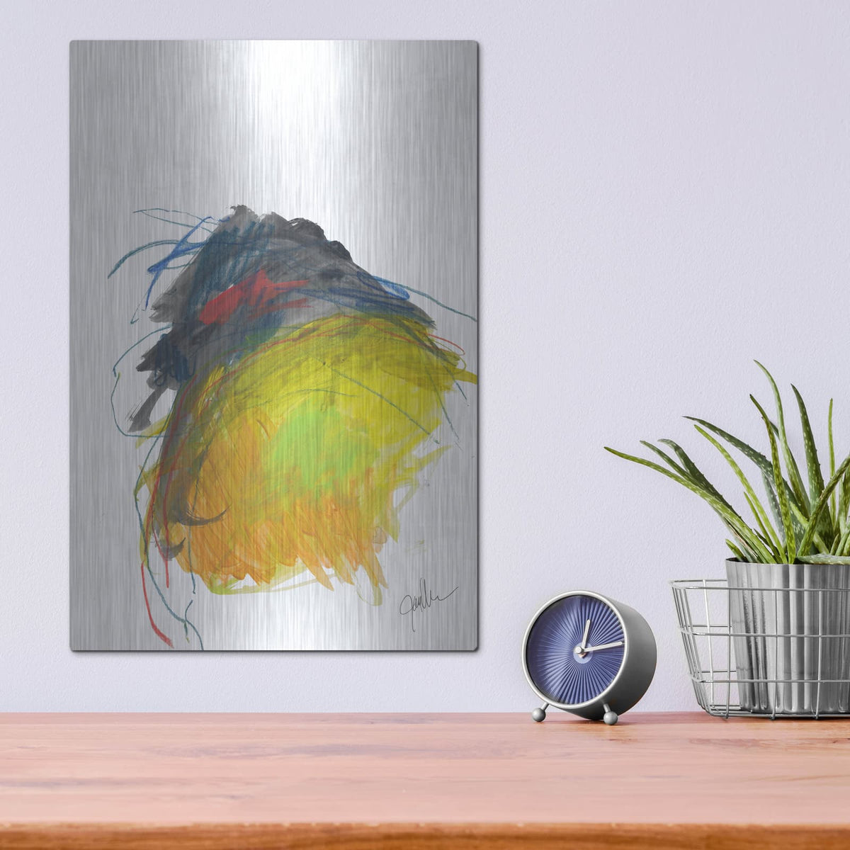 'Abstract Landscape No. 15' by Jan Weiss – Metal Wall Art, 12x16 room view