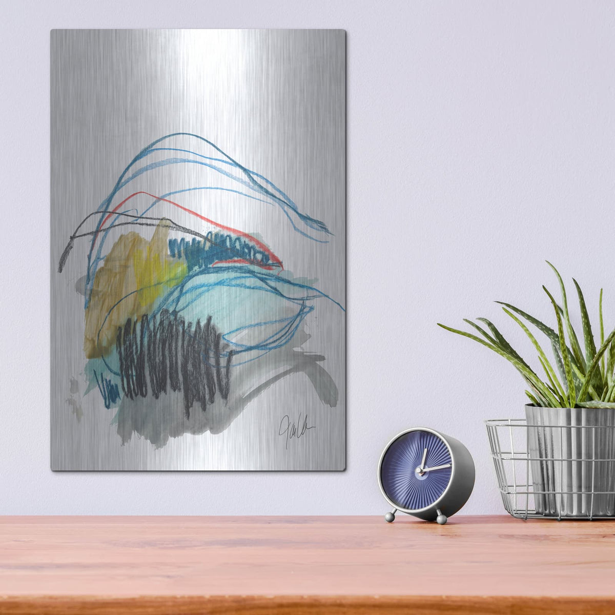 'Abstract Landscape No. 19' by Jan Weiss – Metal Wall Art, 12x16 room view
