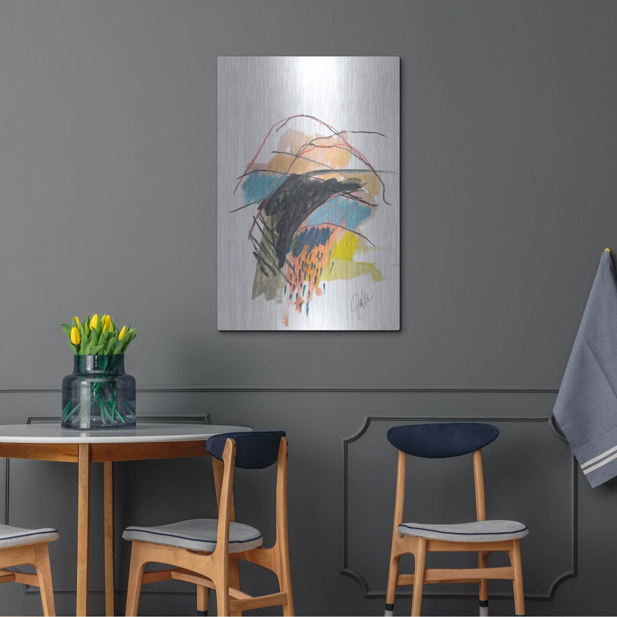 'Abstract Landscape No. 29' by Jan Weiss – Metal Wall Art, 24x36 room view