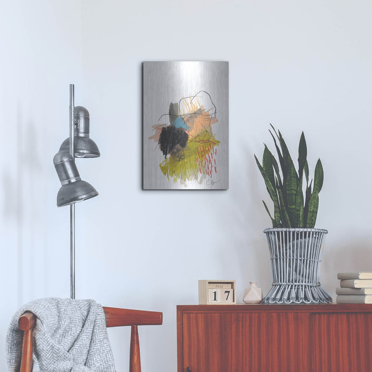 'Abstract Landscape No. 30' by Jan Weiss – Metal Wall Art, 16x24 room view