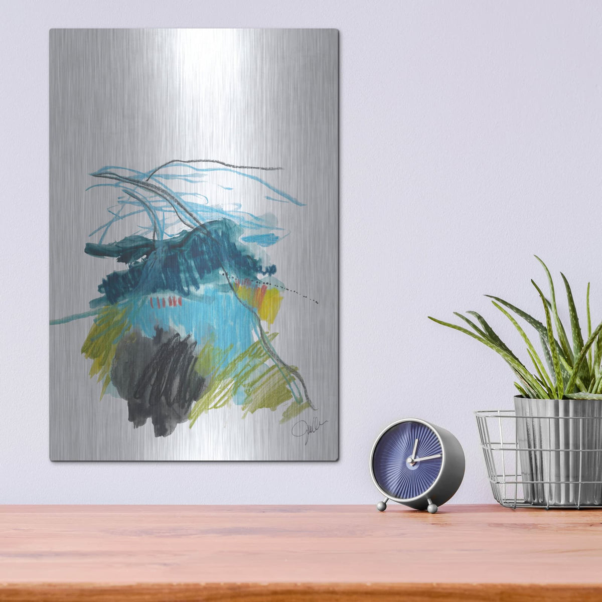 'Abstract Landscape No. 33' by Jan Weiss – Metal Wall Art, 12x16 room view