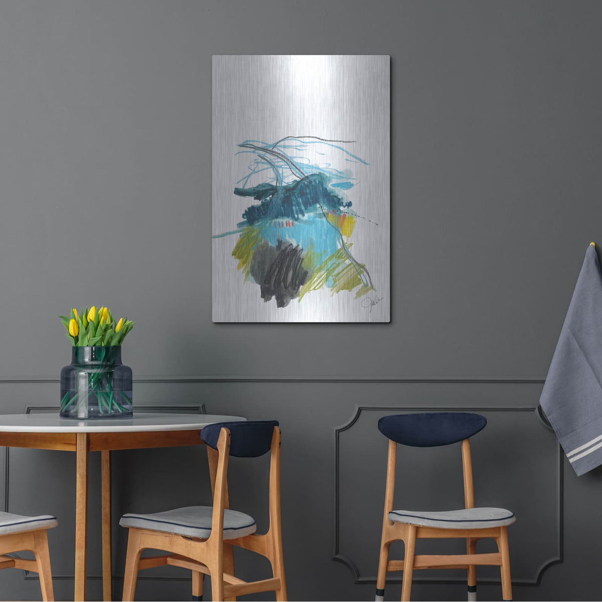'Abstract Landscape No. 33' by Jan Weiss – Metal Wall Art, 24x36 room view