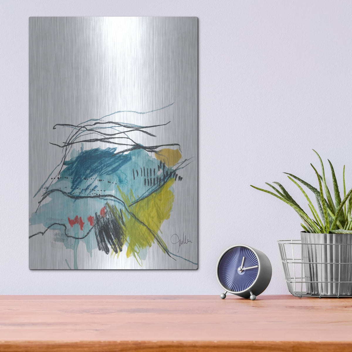 'Abstract Landscape No. 35' by Jan Weiss – Metal Wall Art, 12x16 room view