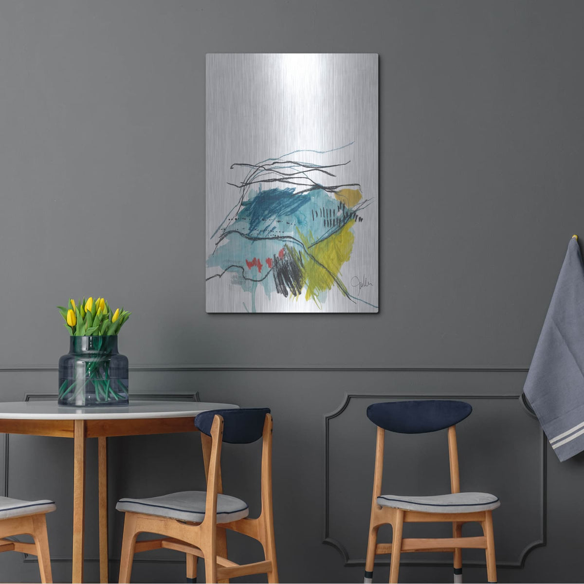 'Abstract Landscape No. 35' by Jan Weiss – Metal Wall Art, 24x36 room view