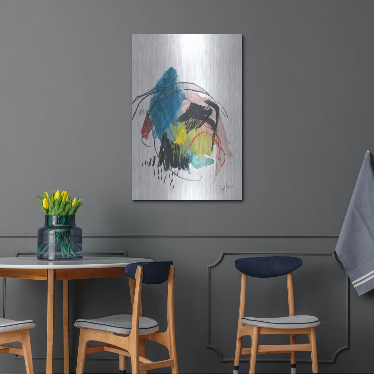 'Abstract Landscape No. 36' by Jan Weiss – Metal Wall Art, 24x36 room view