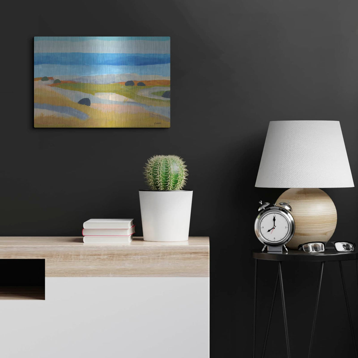 'A Field In Iceland' by Jan Weiss – Metal Wall Art, 24x16 room view
