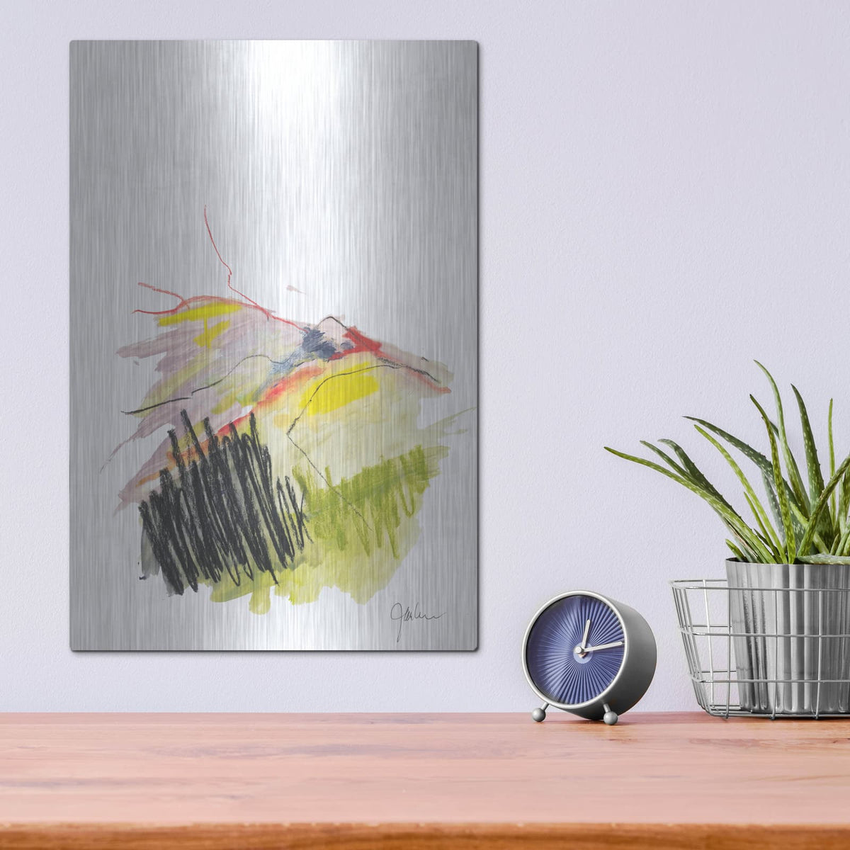 'Abstract Landscape No. 12' by Jan Weiss – Metal Wall Art, 12x16 room view