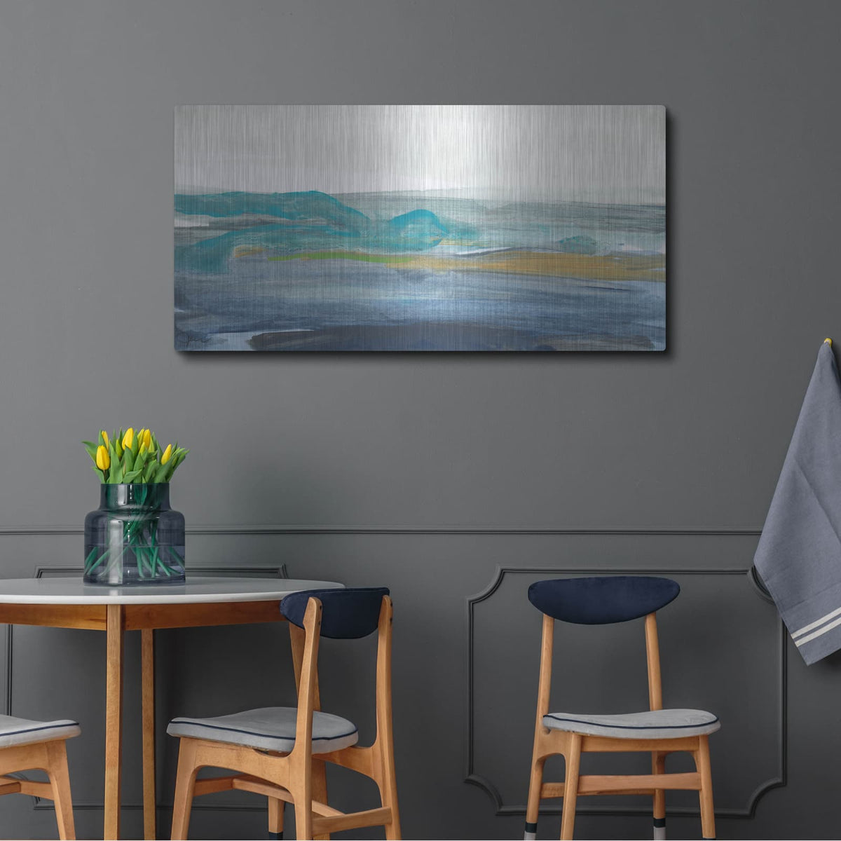 'A Breaking Wave' by Jan Weiss – Metal Wall Art, 48x24 room view