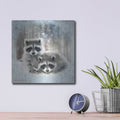 'Enchanted Winter Raccoons' by Bluebird Barn – Metal Wall Art, 12x12 room view