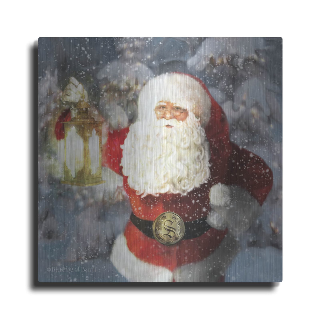'Light the Way Santa' by Bluebird Barn – Metal Wall Art