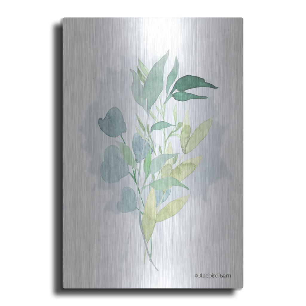 'Watercolor Greenery Series II' by Bluebird Barn – Metal Wall Art
