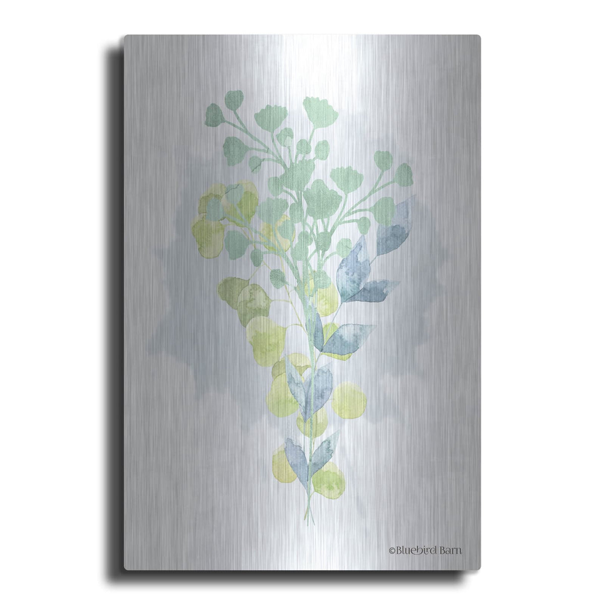 'Watercolor Greenery Series I' by Bluebird Barn – Metal Wall Art