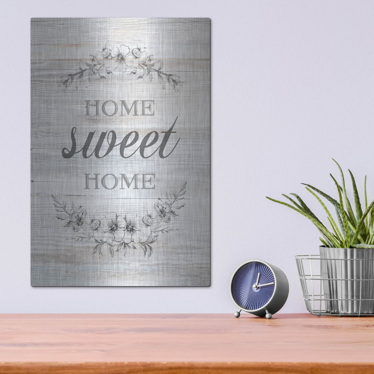 'Home Sweet Home' by Bluebird Barn – Metal Wall Art, 12x16 room view
